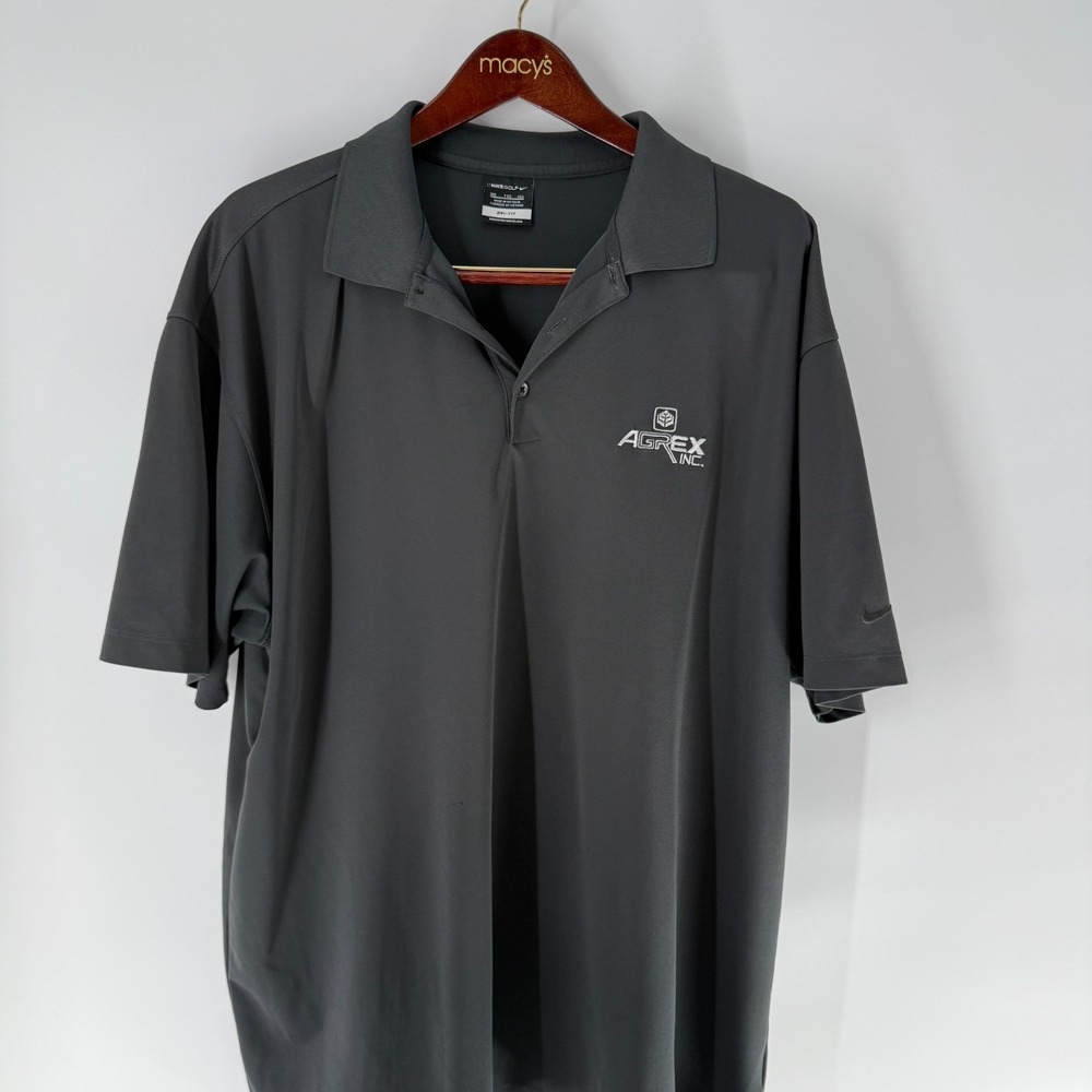 Nike Dri-Fit Golf Agrex INC. Classic Pullover Polo‎ Shirt Dark Gray Size XXL